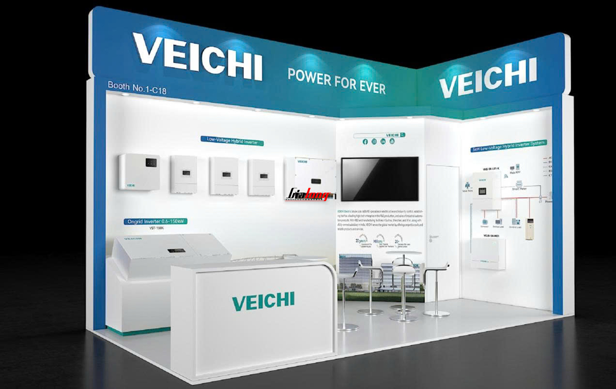 The Solar Show Vietnam 2025 - Hoàn thiện thiết kế, thi công cụm gian hàng Antai - Goodwe - Hyomiles - Sofar - Veichi - Hoenergy 