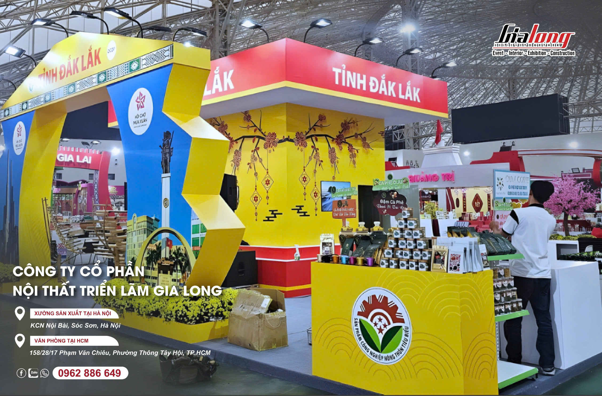 Gia Long hoàn thiện thiết kế thi công gian hàng Đắk Lắk tại Hội chợ Mùa Xuân 2026