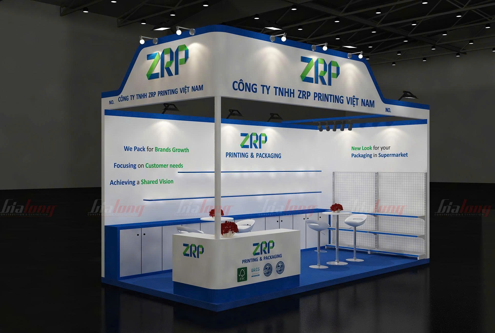Vietfood & Beverage and ProPack Vietnam 2025 - Completing the design and construction of the KK - ZRP - Cograin booth cluster