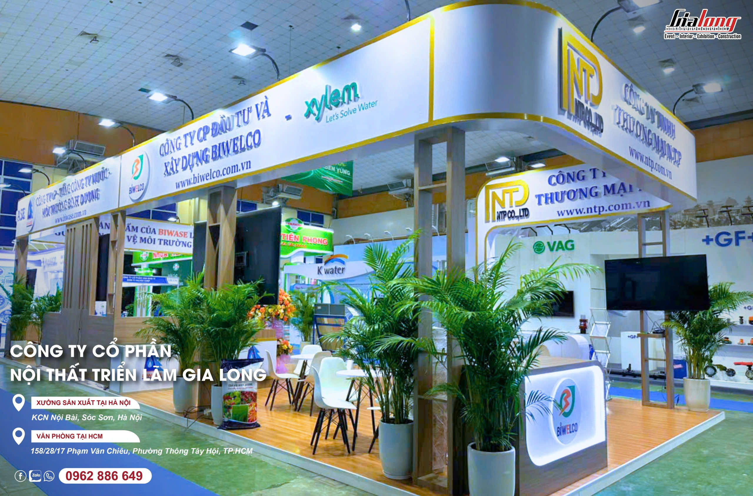 Vietnam Water Week 2026 - Gia Long hoàn thiện thiết kế thi công gian hàng Seibu, CNP, Nhựa Tiền Phong, NEEPA, Biwase