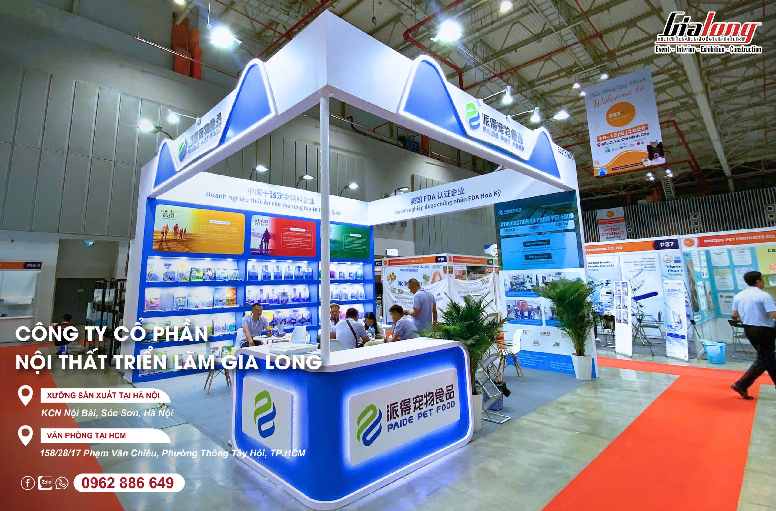 Petfair Vietnam 2026 - Gia Long completes the design and construction of its paide booth.